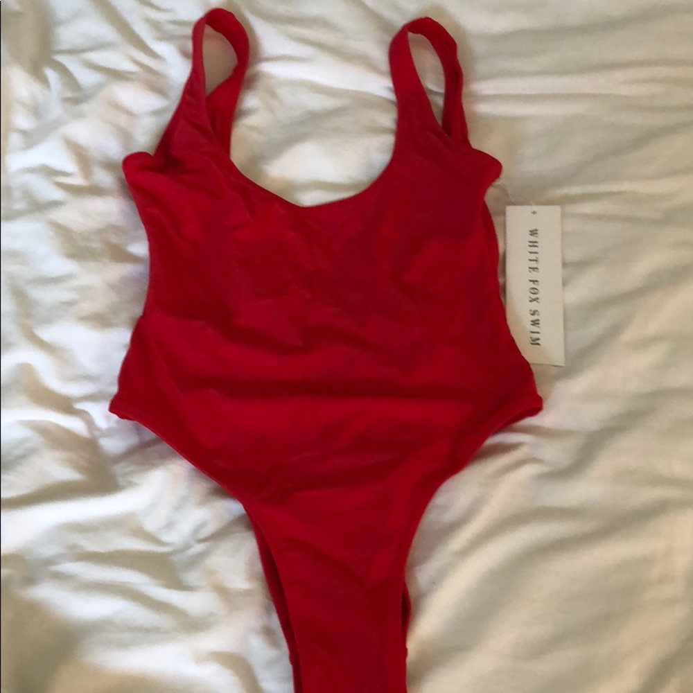 White Fox St. tropez red one piece swimsuit NWT